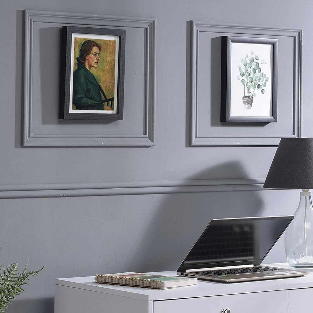 wyewye A3 Solid Wood Picture Frame 29.7x42cm, A3 Black Wooden Frames with Stand Suitable for A3/A4 Print Illustration Poster, with Plexiglass Window for Wall Mounting