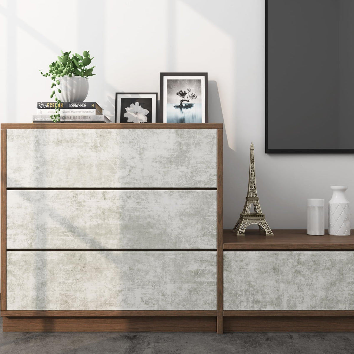 White Cement Vinyl Wallpaper 40cm x 7m Thick Light Grey Peel & Stick – Light Grey 40x7m