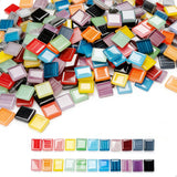Glass Mosaic Tiles Craft Kit 450-piece 10x10x4mm Multicolour for DIY Decoration – 400g
