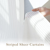 Voile Sheer Curtains with Eyelets Set of 2 220x140cm – Ivory