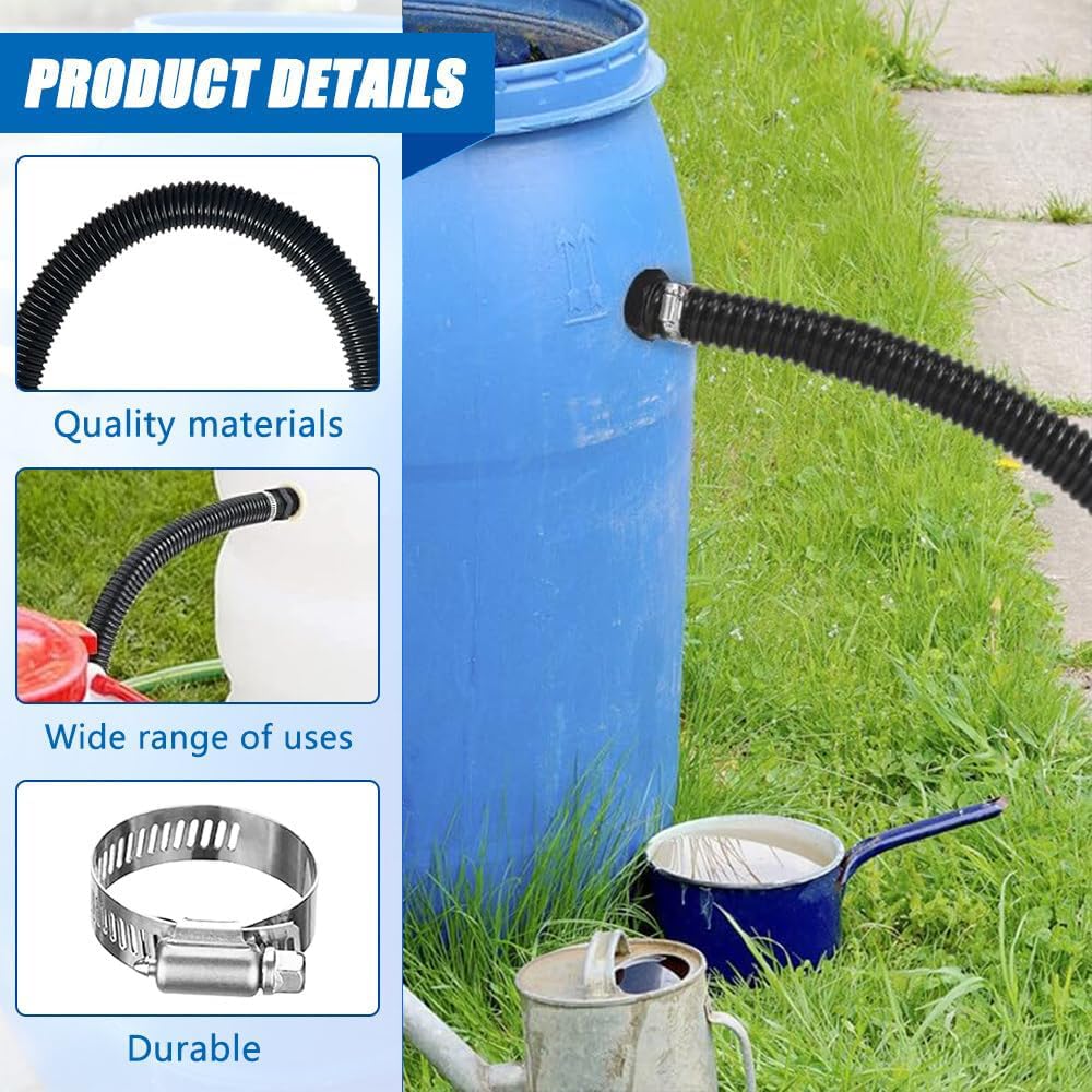Kit racordare conectare butoaie colectare apă de ploaie cu furtun 100 cm și conectori 1 inch