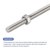 M6 x 200mm Solid Threaded Rods 24pc 304 Stainless Steel with Hex Nuts - M6 x 200mm