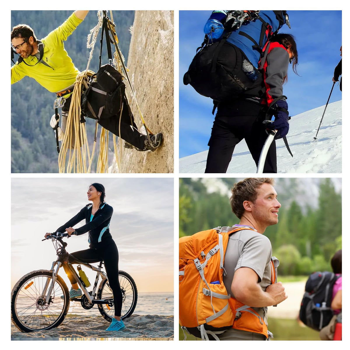 Carabiner Bottle Holder 6-Pack Belt Clips Water Bottle Carabiners – Black