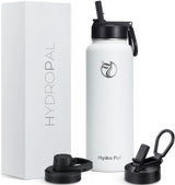 HydroPal Stainless Steel Insulated Water Bottle BPA-Free for Carbonated Drinks with Straw & 2 Lids