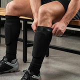 Football Shin Guard Socks 2 Pairs + Kids Shin Pads 1 Pair Anti-Slip – M