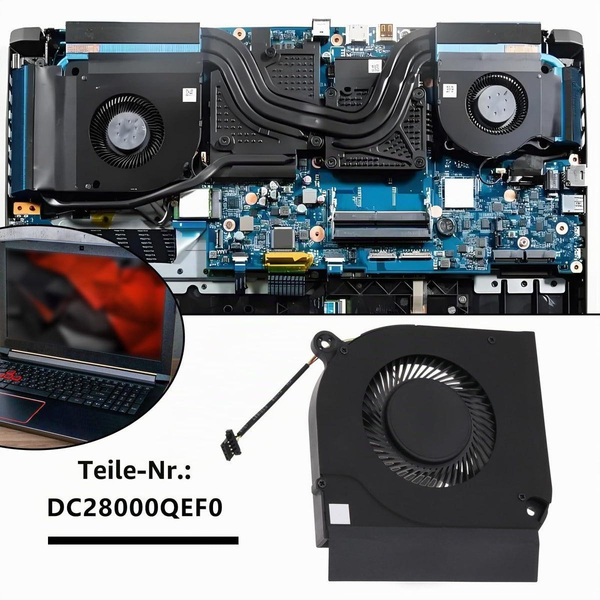 GPU Cooler Fan 4-pin for Acer Nitro AN517/AN515 – DC28000QEF0