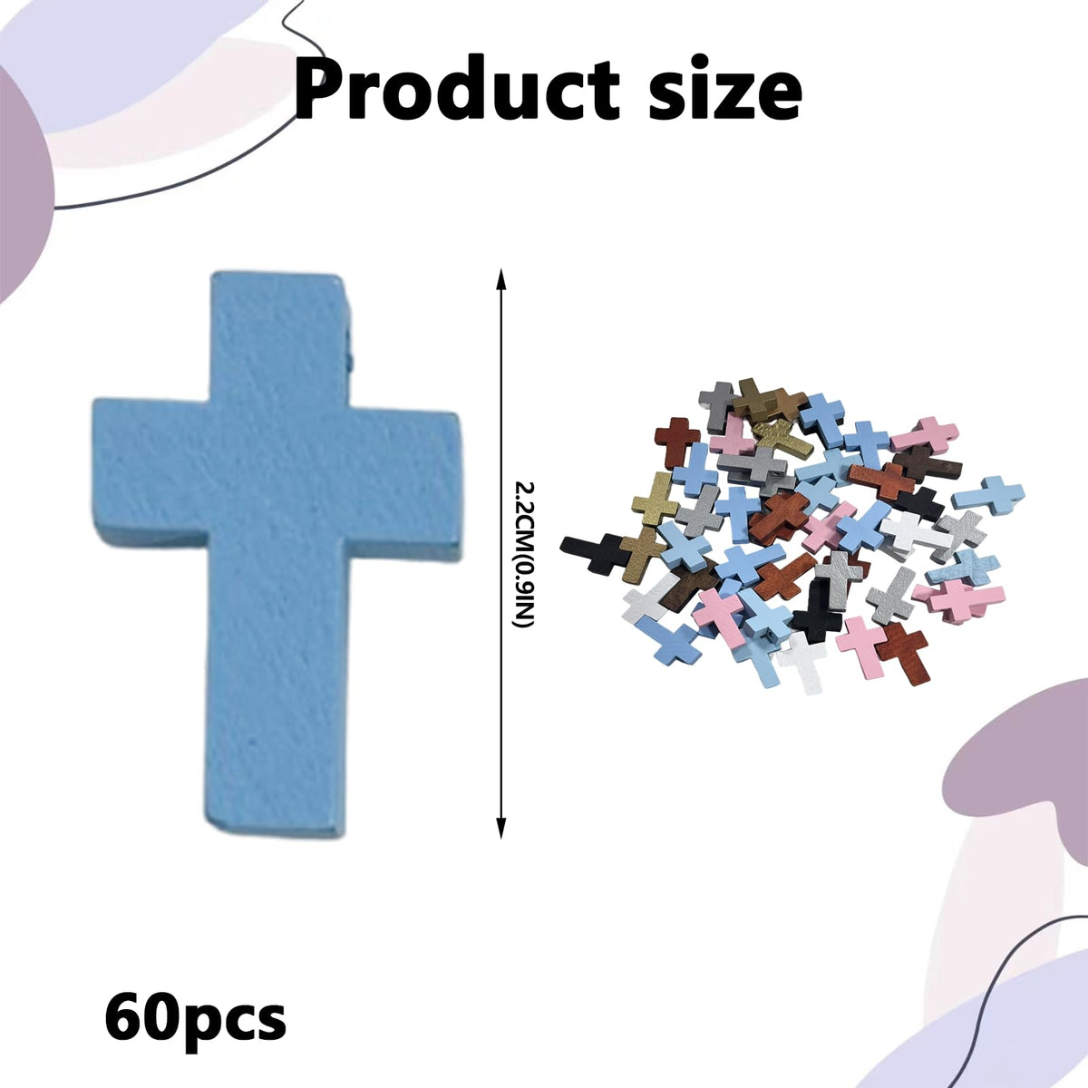 Wooden Cross Charms 50pc Natural Crucifix Pendants for Communion & Easter – Natural