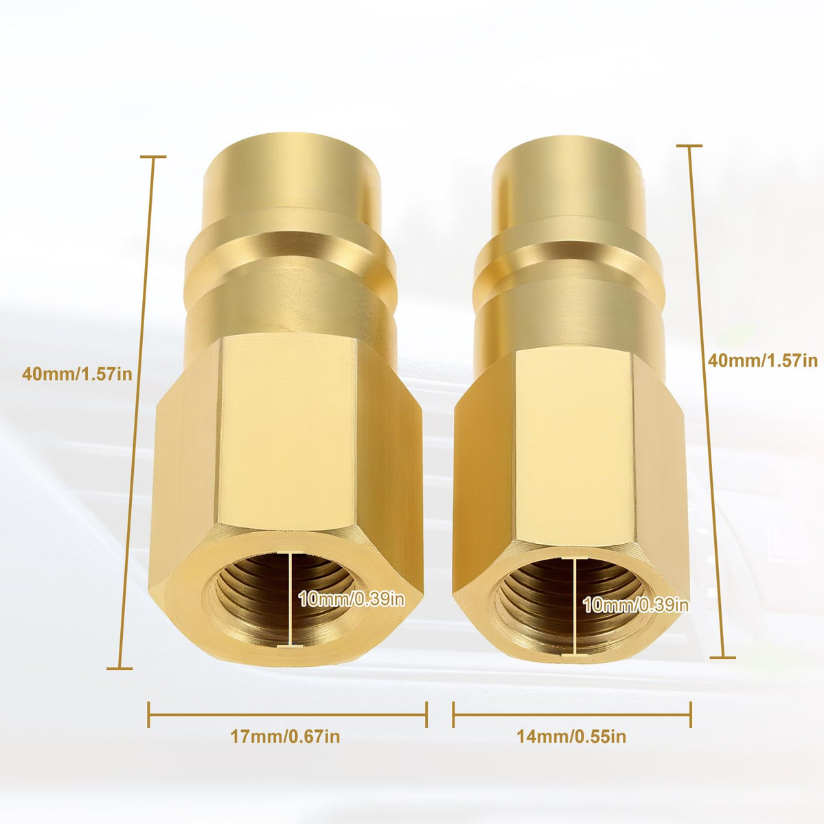 R134a Refrigerant Tank Adapter 1/4 SAE Brass High-Pressure Converter for AC – 2-piece