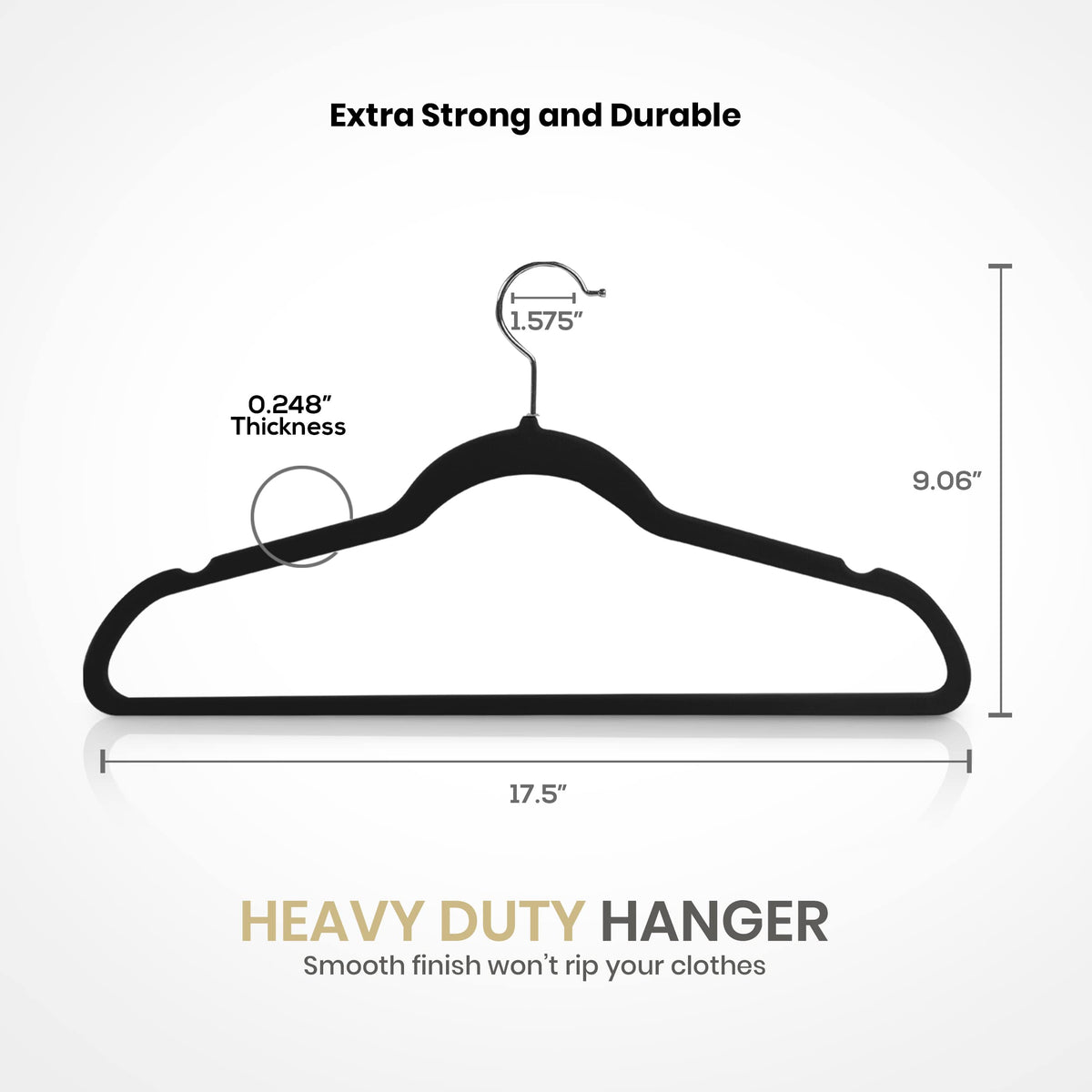 Utopia Home Premium Velvet Hangers 50 Pack - Non Slip & Durable Hangers - Black Hangers with 360 Degree Swivel Hook - Heavy Duty Hangers