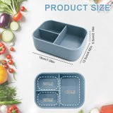 Silicone Lunch Box 800 ml 3 Compartments BPA-Free Microwave & Dishwasher Safe – Dusty Sky Blue
