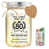 LED Bottle Light 80th Birthday Money Gift Pack – One Pack