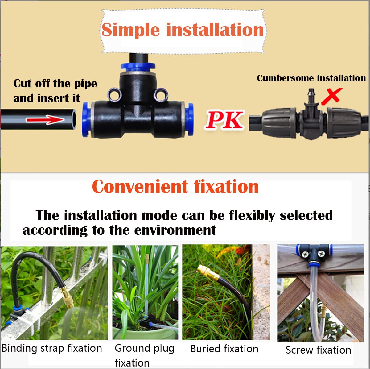Irrigation Misting Nozzle 10-Pack with Connectors – Green