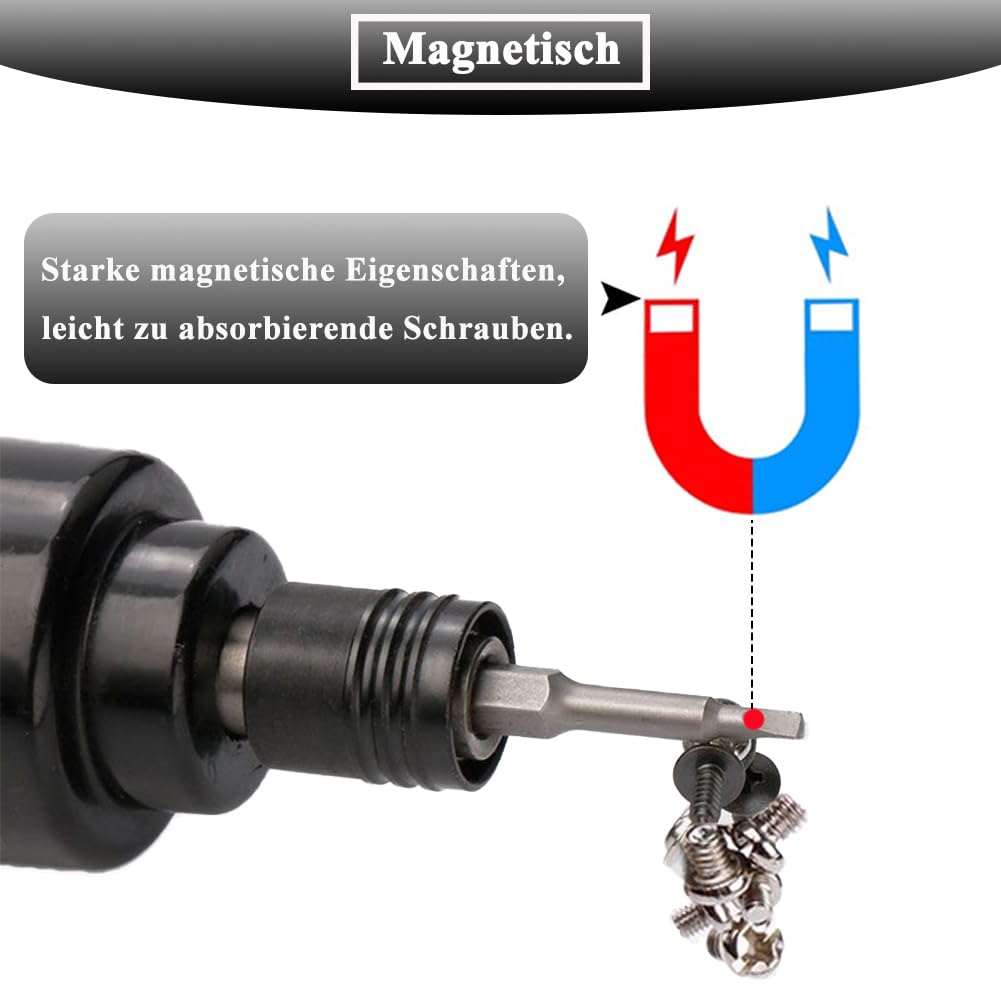 Set 5 biți triunghiulari magnetici din oțel S2 prindere hexagonală 1/4 inch lungime 50 mm