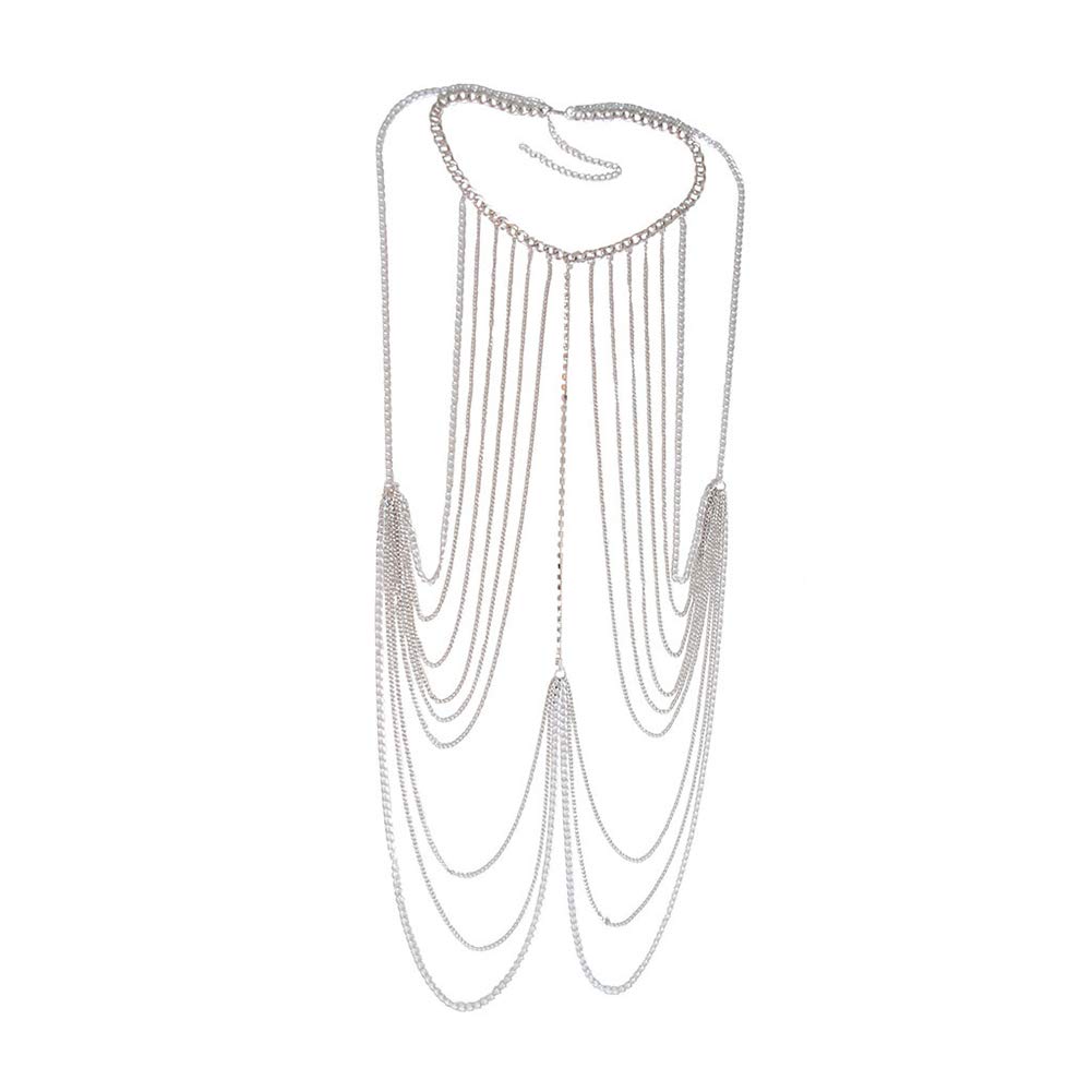 Lanț decorativ de corp pentru damă stratificat pentru plajă și bikini – Auriu