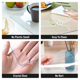 Transparent PVC Tablecloth Waterproof Stain-Resistant Protector 40×80cm - Transparent