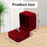Velvet Ring Box Single Engagement Wedding Ring Box – Red