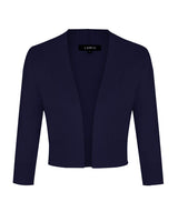 Cardigan bolero elegant damă MINTLIMIT mânecă 3/4 cu nasture – Albastru închis S