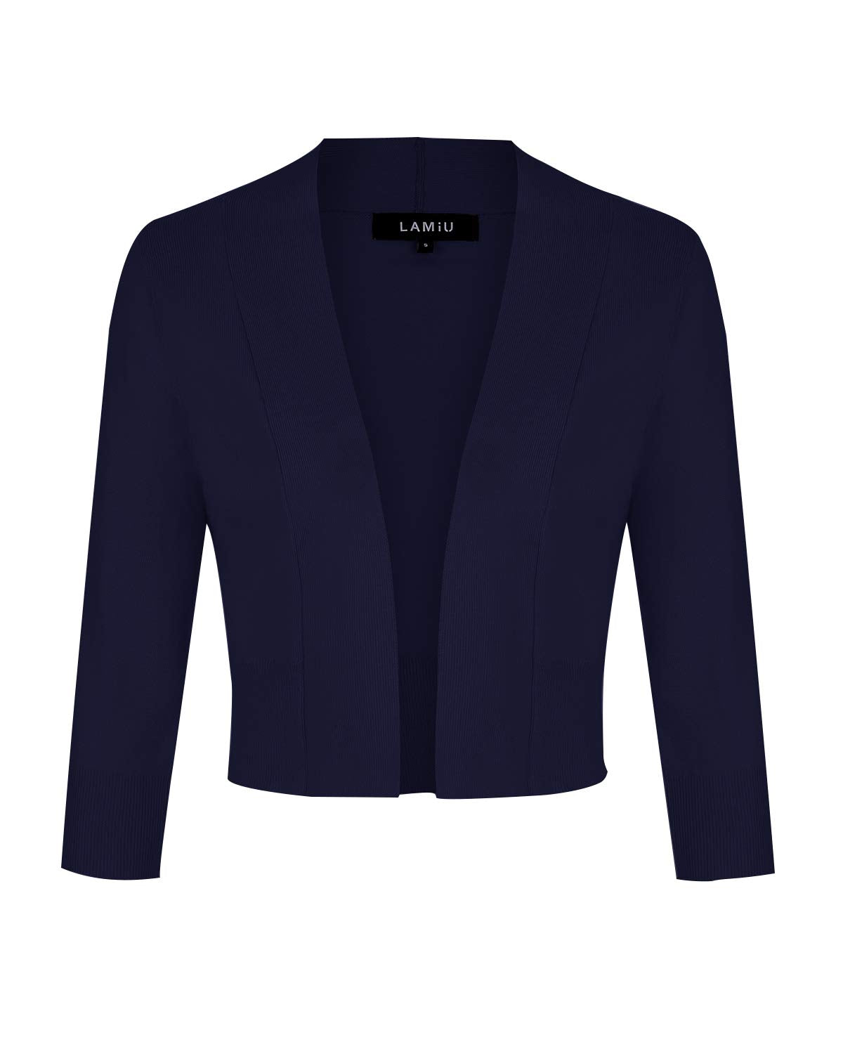 Cardigan bolero elegant damă MINTLIMIT mânecă 3/4 cu nasture – Albastru închis S