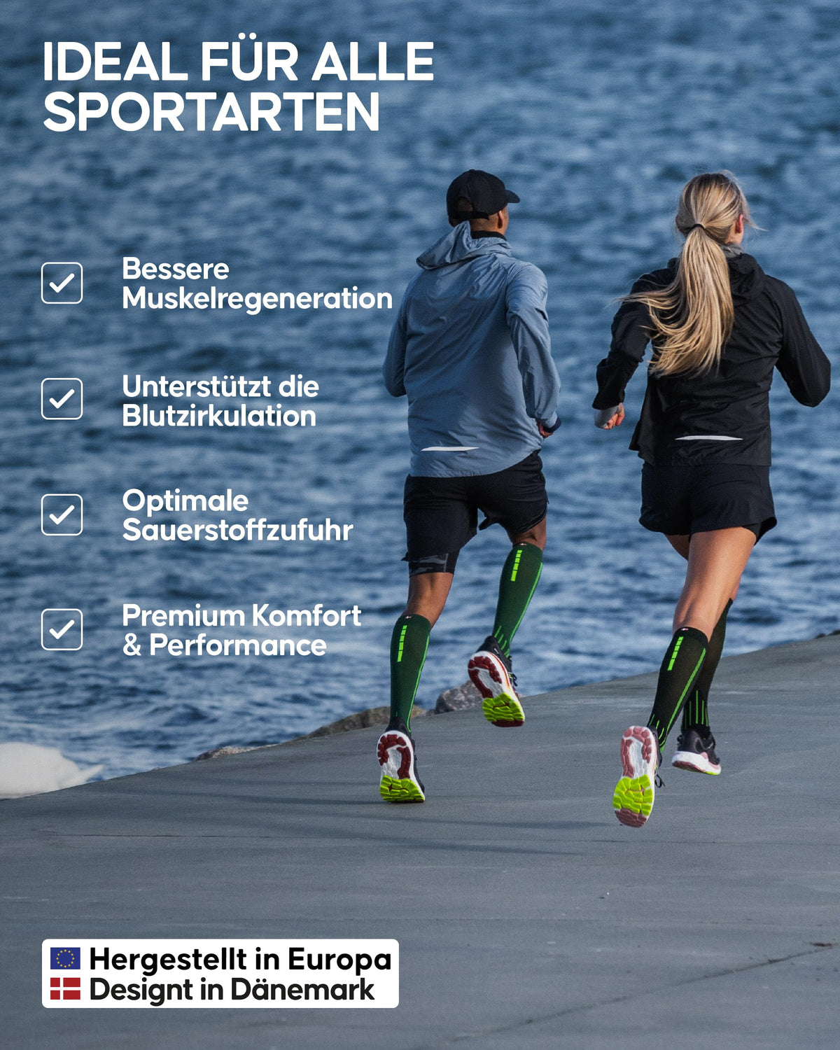 Șosete compresive sport DANISH ENDURANCE 21-26 mmHg unisex – Negru/Galben 43-47