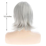 Qnbiar Women's Straight Wig Synthetic Hair with Bangs – Grey