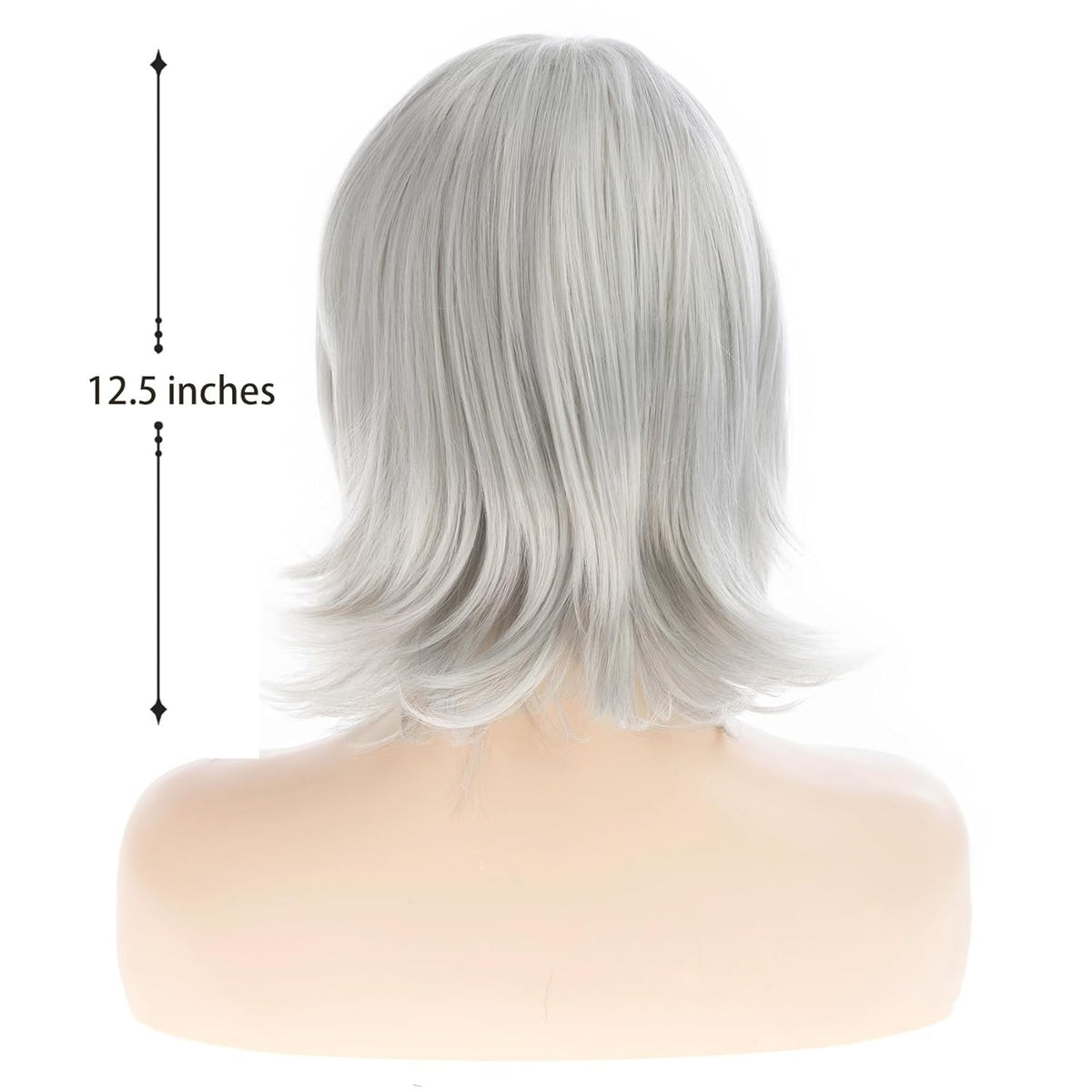 Qnbiar Women's Straight Wig Synthetic Hair with Bangs – Grey