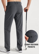 Pantaloni de golf bărbați Slim Fit elastici și lejeri cu buzunare – Gri Fier 34W/32L