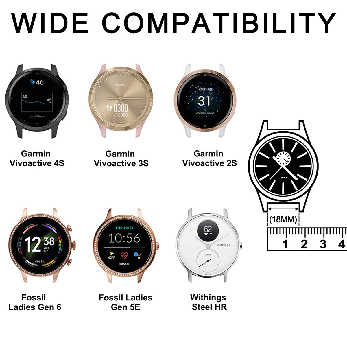 Brățări din silicon compatibile Garmin Vivoactive / Venu / Forerunner, set 3 bucăți