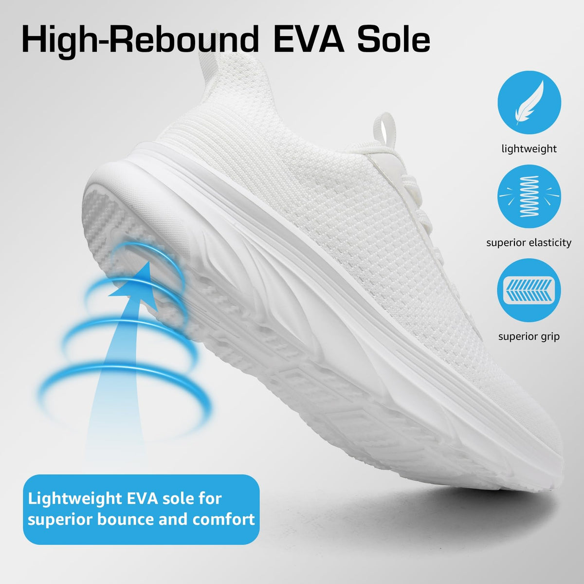 Pantofi sport slip-on fără șireturi pentru bărbați, respirabili – Alb EU 46