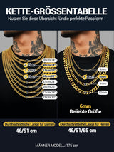 Lanț bărbătesc placat cu aur de 18K model zale lățime 6 mm lungime 51 cm stil Hip Hop