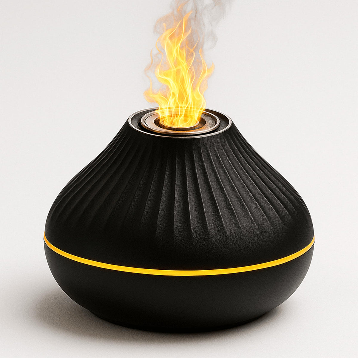 Difuzor de aromaterapie și umidificator cu efect de flacără 7 culori ultrasilențios