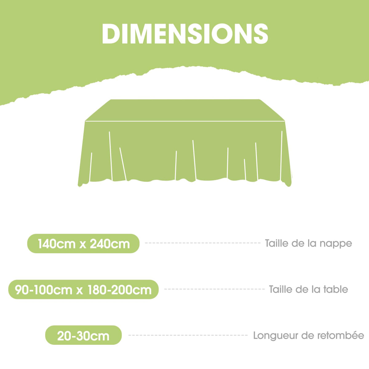 Rectangular Polyester Tablecloth 140 x 240cm Washable Reusable 2-Pack – Black