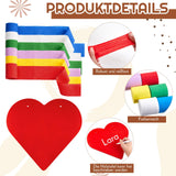 Set decorațiuni festive cu panglici din hârtie creponată și inimioare din lemn, 9 piese – Curcubeu