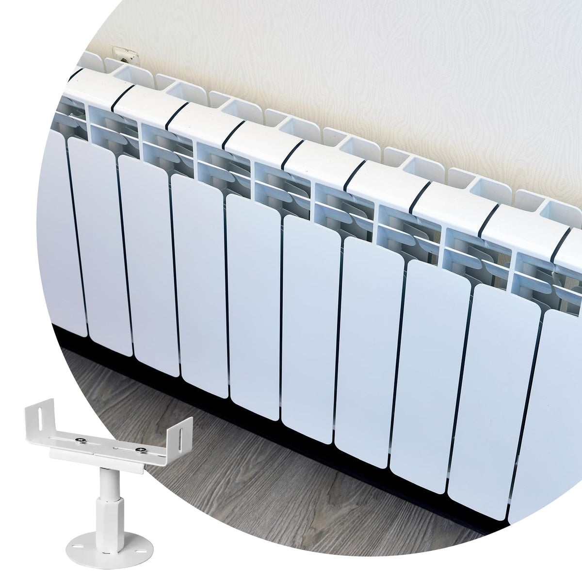 Radiator Floor Stand Adjustable 18-23cm H 3-22cm W Aluminium Legs - 2 pcs