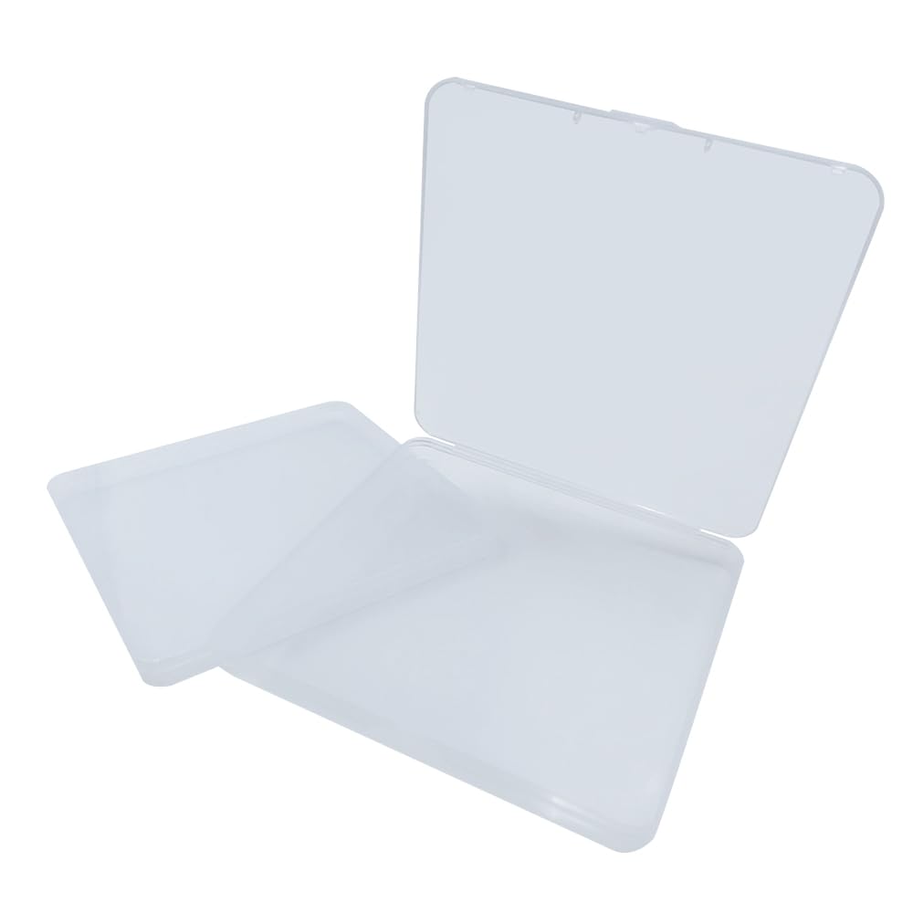 Cutii organizatoare dreptunghiulare din plastic transparent pentru mărgele 15.5x15.5 cm, set 4 bucăți