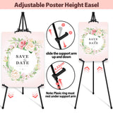 VAIIGO Metal Easel 168cm, Foldable & Height-Adjustable - Poster Easel Stand with Clamps for Weddings/Poster Displays with Bag (Black 01, 1 Piece)