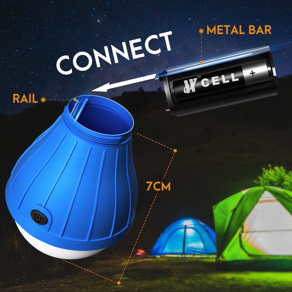 Lanternă LED de cort și camping suspendabilă tip bec Winzwon