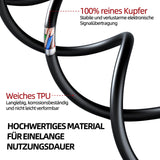 13-Pin Coiled Trailer Cable 2m with 13-Pin Plugs - Black 2m