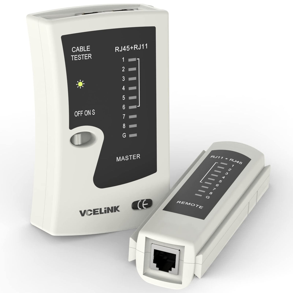 VCELINK Cable Tester, Network Tester Cable Tester for RJ45 RJ11 Cable Patch Cable Line Tester, LAN Tester, Telephone Cable Tester, Black