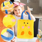 Punguțe cadou de Paște din pluș cu iepuraș, set 3 bucăți cu mânere – Multicolor
