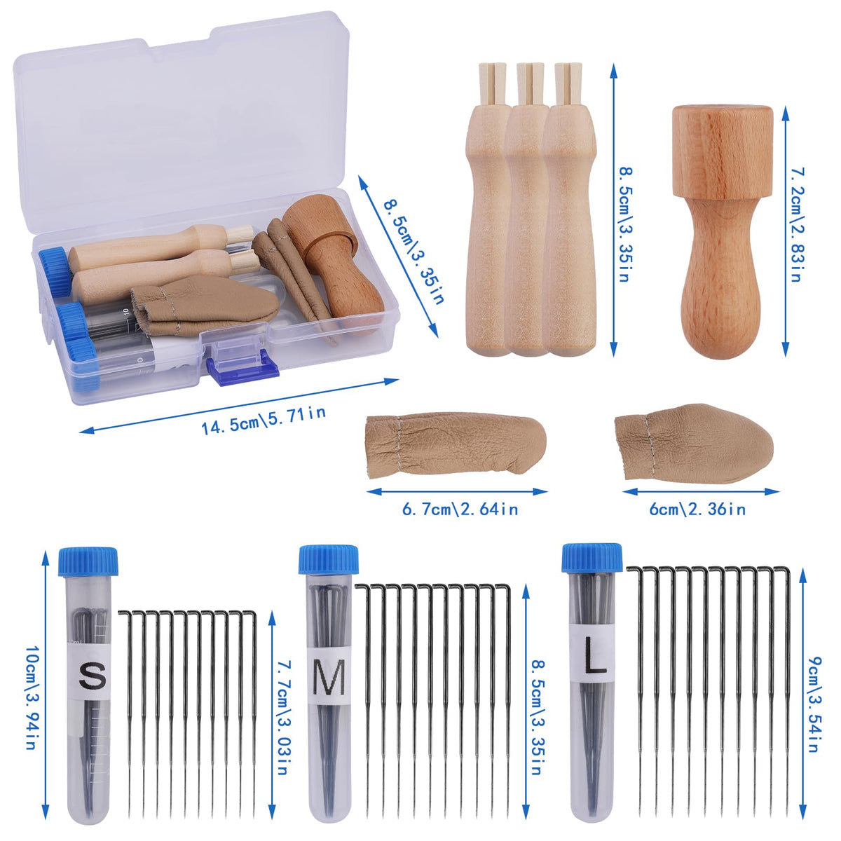 Felting Starter Kit 36 Pieces Dry Felting Needles 3 Sizes
