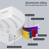 Etajere de colț pentru duș din aluminiu inoxidabil fără găurire – Alb