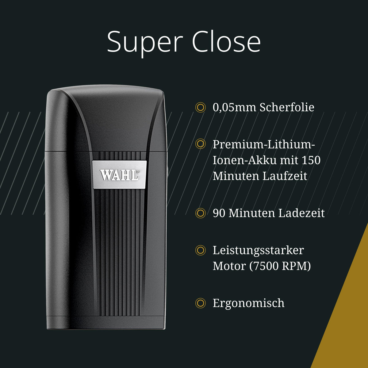 Wahl Super Close - Finishing Tool - Razor for precise fading, close cutting and fading on the scalp