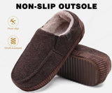 Men's Slippers Cotton Blend Corduroy Non-Slip Indoor/Outdoor – Black/White EU 45