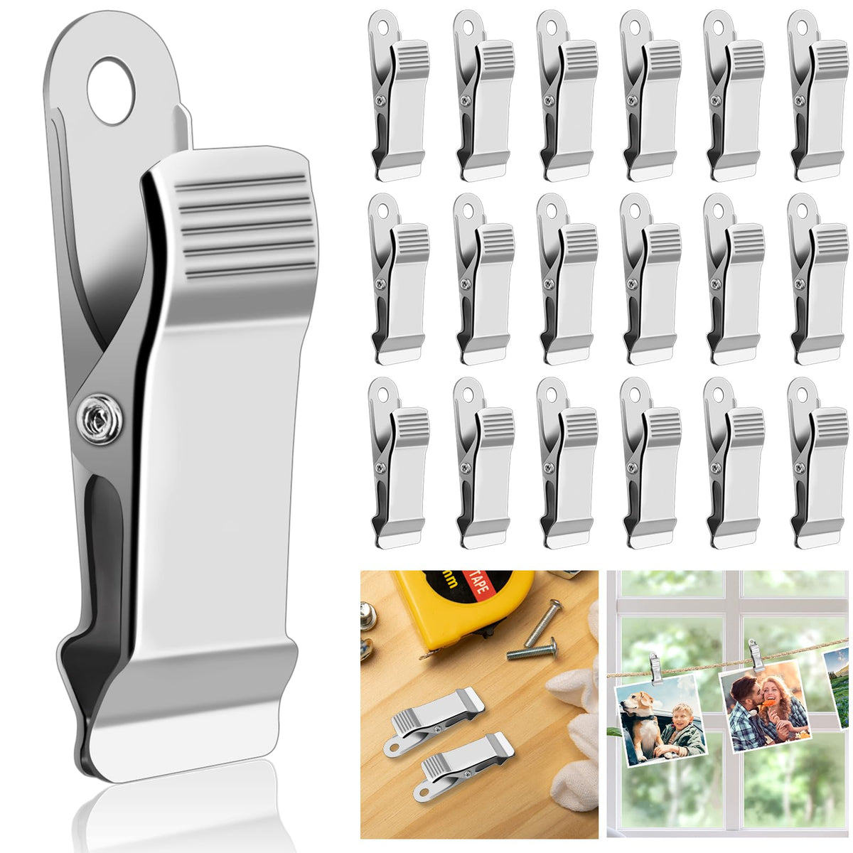 Clești metalici cu arc pentru prindere rapidă și tâmplărie 1/2 inch, set 20 bucăți – Mici