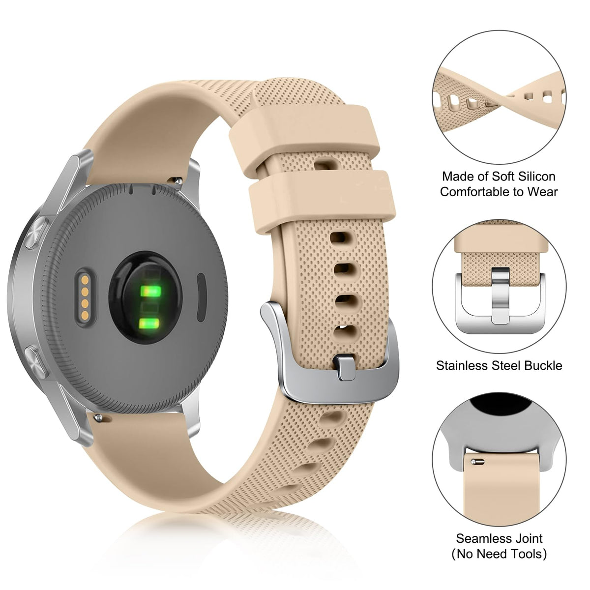 Brățări din silicon compatibile Garmin Vivoactive / Venu / Forerunner, set 3 bucăți