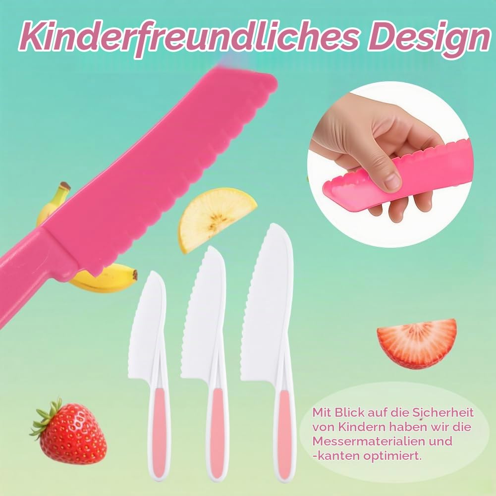 Set 35 ustensile de bucătărie sigure pentru copii cuțite fără lamă ascuțită – Multicolor (2+ ani)