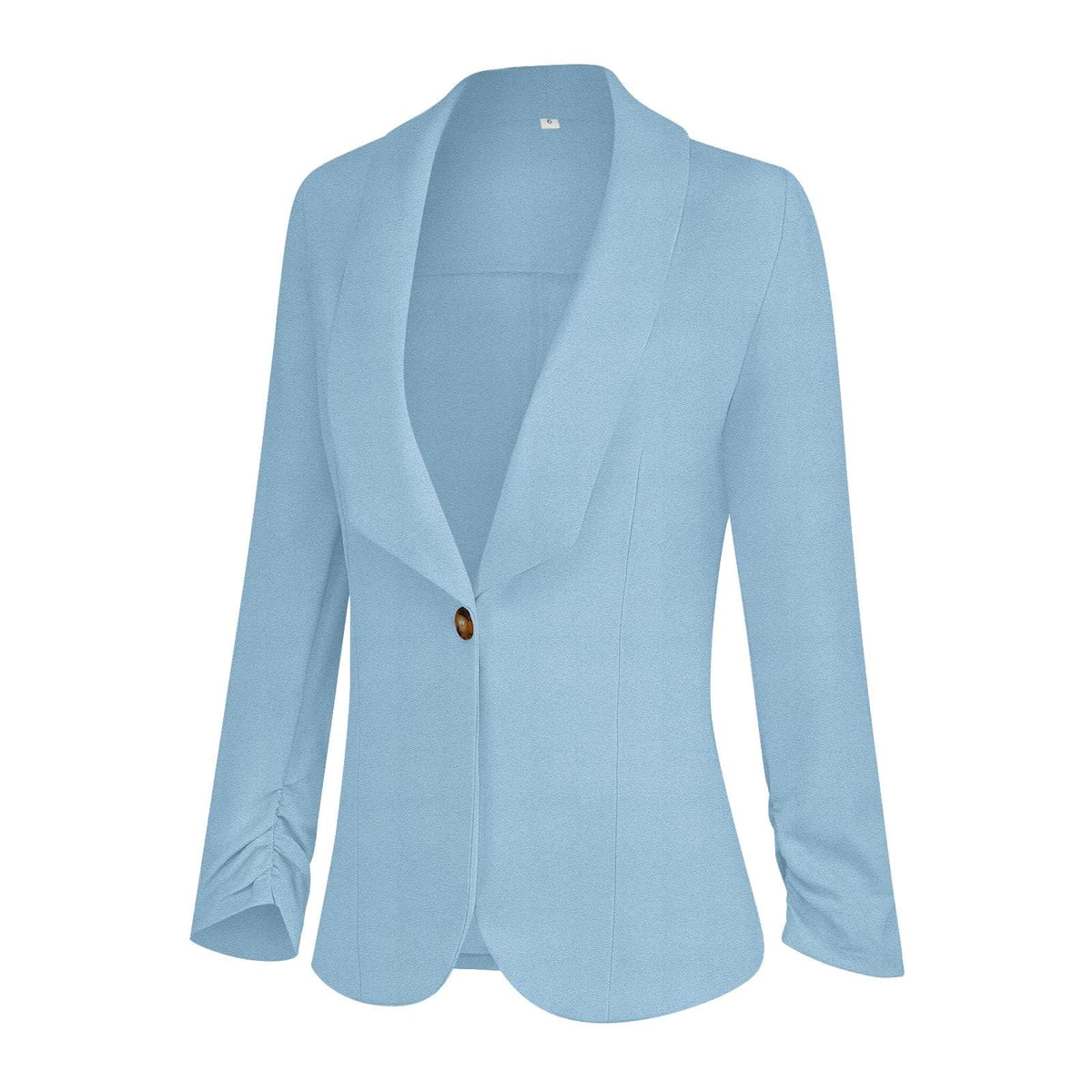 Sacou elegant damă cu mâneci încrețite 3/4 PrinStory – Gri-Albăstrui EU 40-42