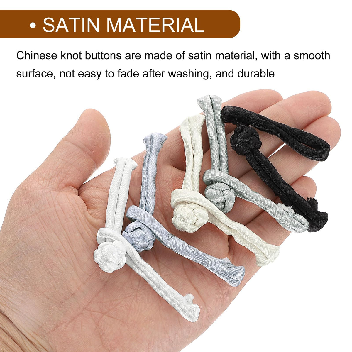 Chinese Knot Closure Buttons 20 Pairs Sewing for Cheongsam/Tang Coats – Grey