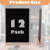 Chalkboard Tabletop Stands Double-Sided Wooden Base 12 pcs A5 – Black 15x22cm
