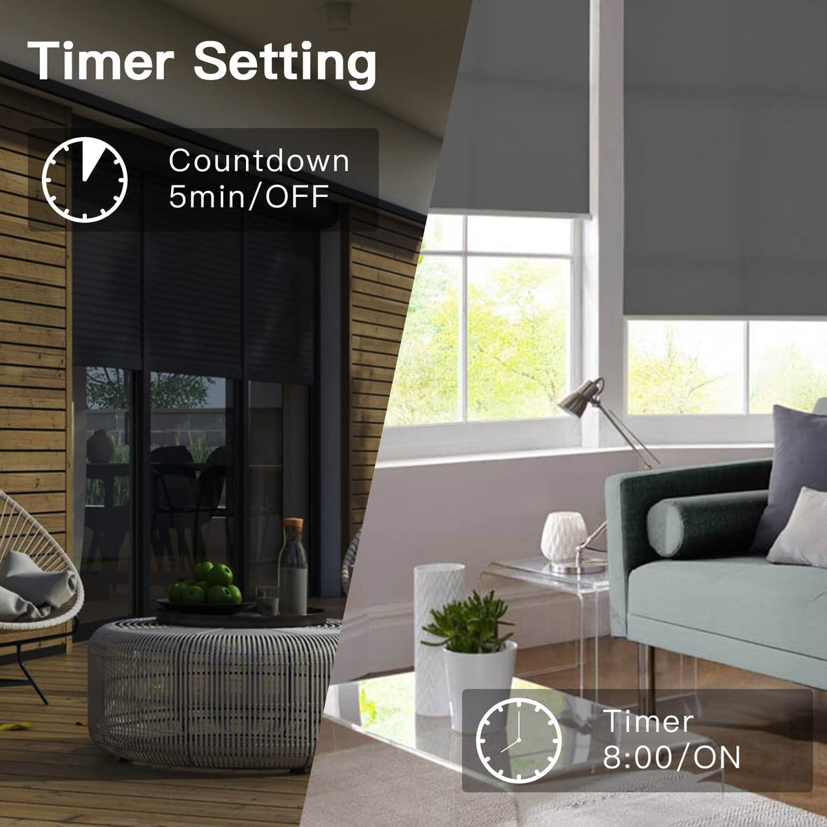 BSEED Alexa light switch with roller shutter switch, 1 compartment 1 way WiFi touch switch remote control with Smart Life/Tuya APP, smart roller shutter switch works with Alexa, Google Home, smart blind switch white